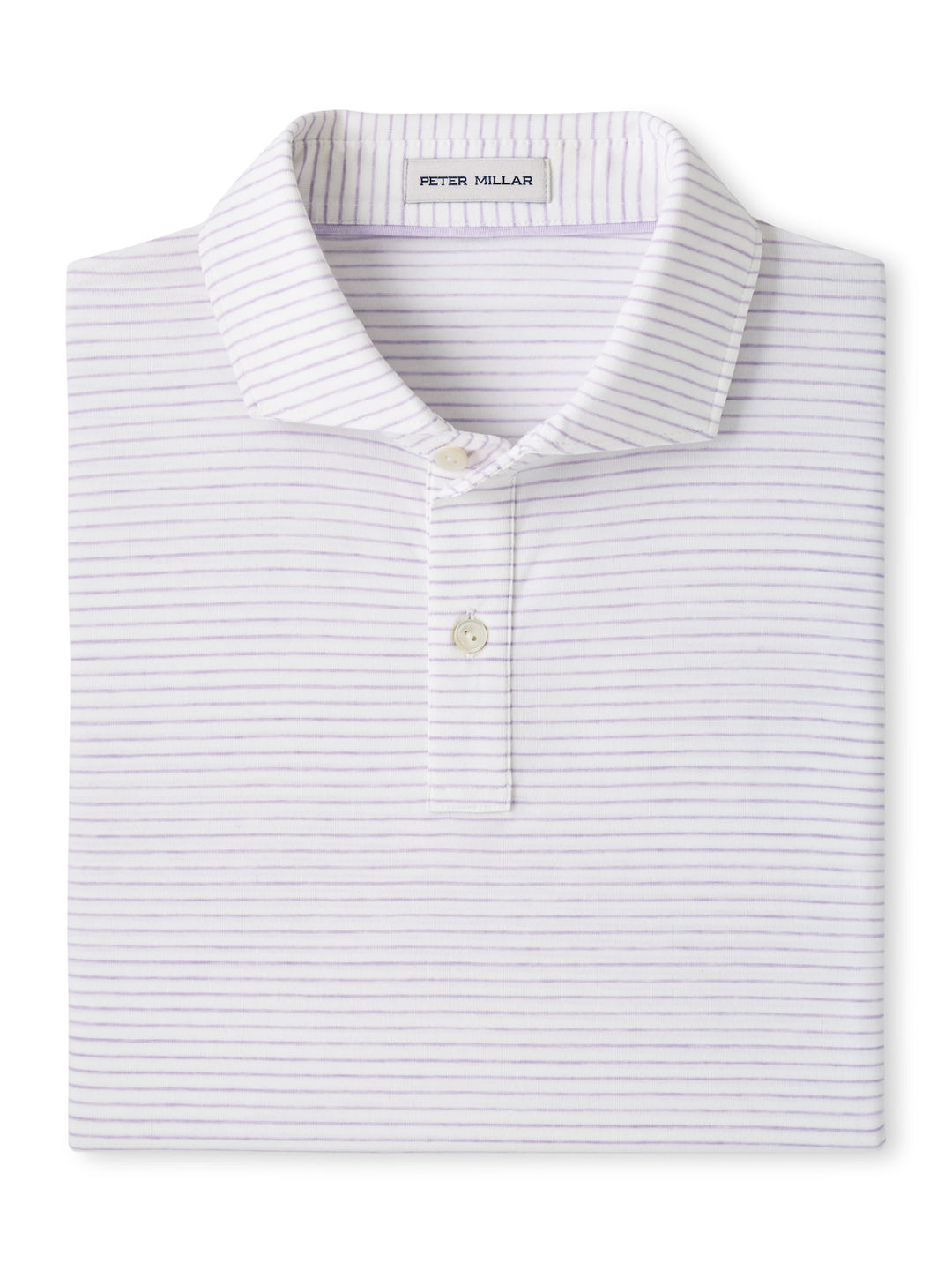 Etc Stripe Performance Jersey Polo - Edwin Spread Collar - White