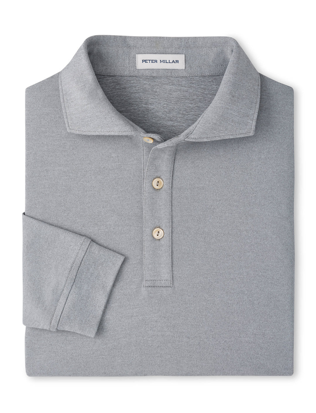 Lyons Performance Jersey Long-Sleeve Polo - Edwin Spread Collar - Gale Grey