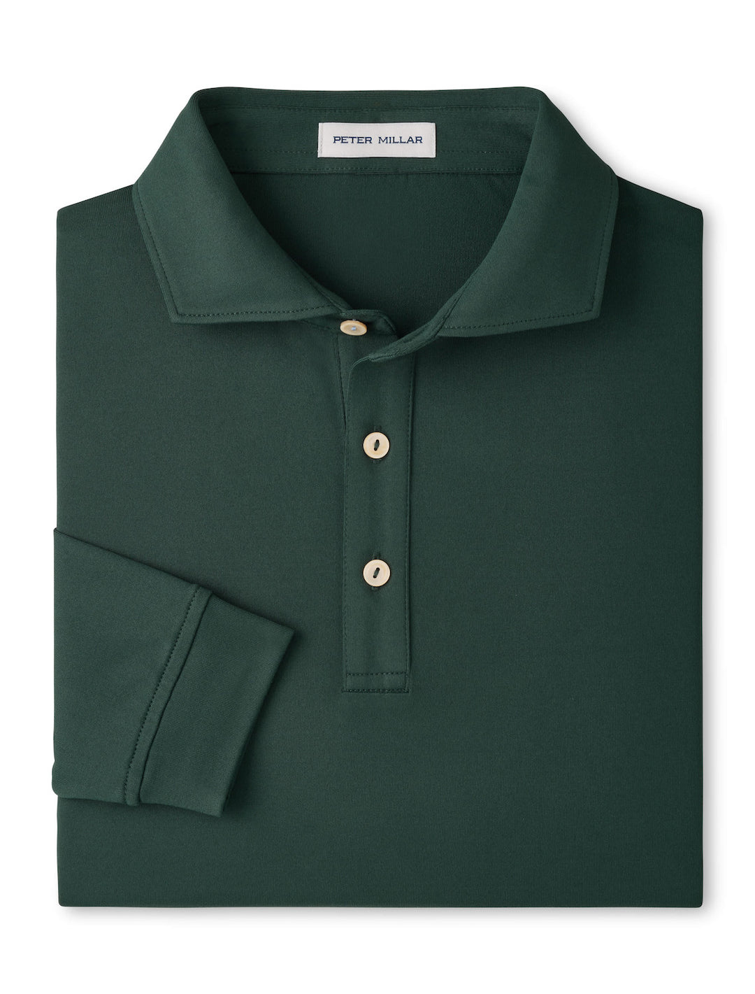 Lyons Performance Jersey Long-Sleeve Polo - Edwin Spread Collar - Pine Brook