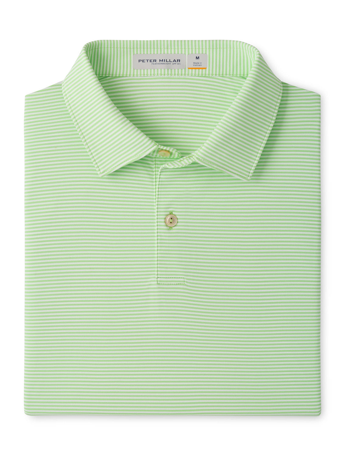 Featherweight Market Stripe Performance Polo - Sean Self Collar - Wintergreen