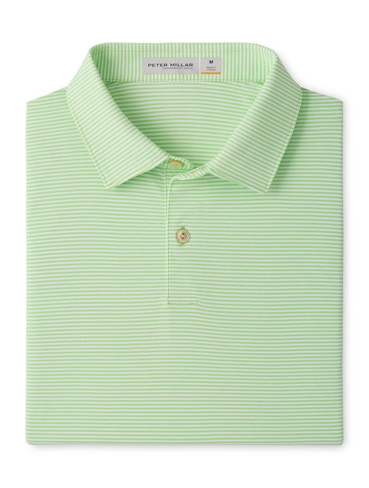Featherweight Market Stripe Performance Polo - Sean Self Collar - Wintergreen