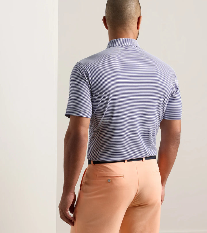 Featherweight Market Stripe Performance Polo - Sean Self Collar - Sport Navy