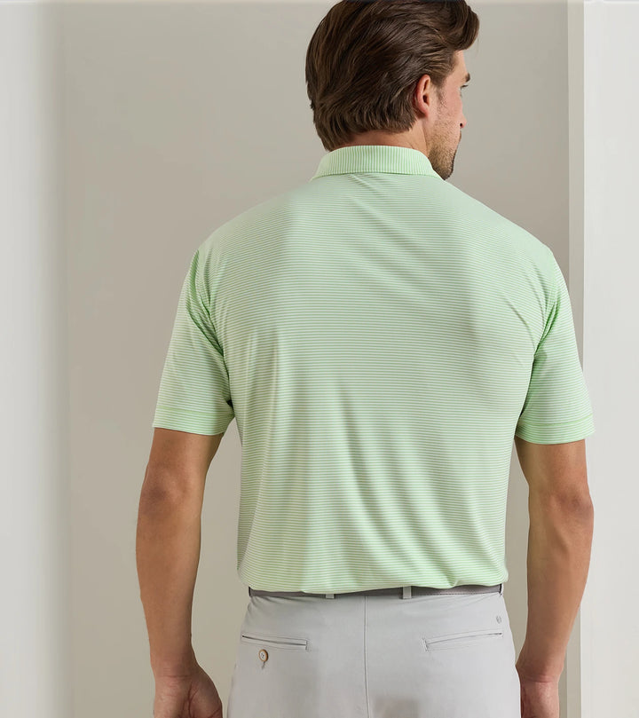 Featherweight Market Stripe Performance Polo - Sean Self Collar - Wintergreen