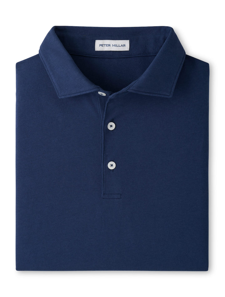 Crown Flex Cotton Short-Sleeve Polo - Atlantic Navy