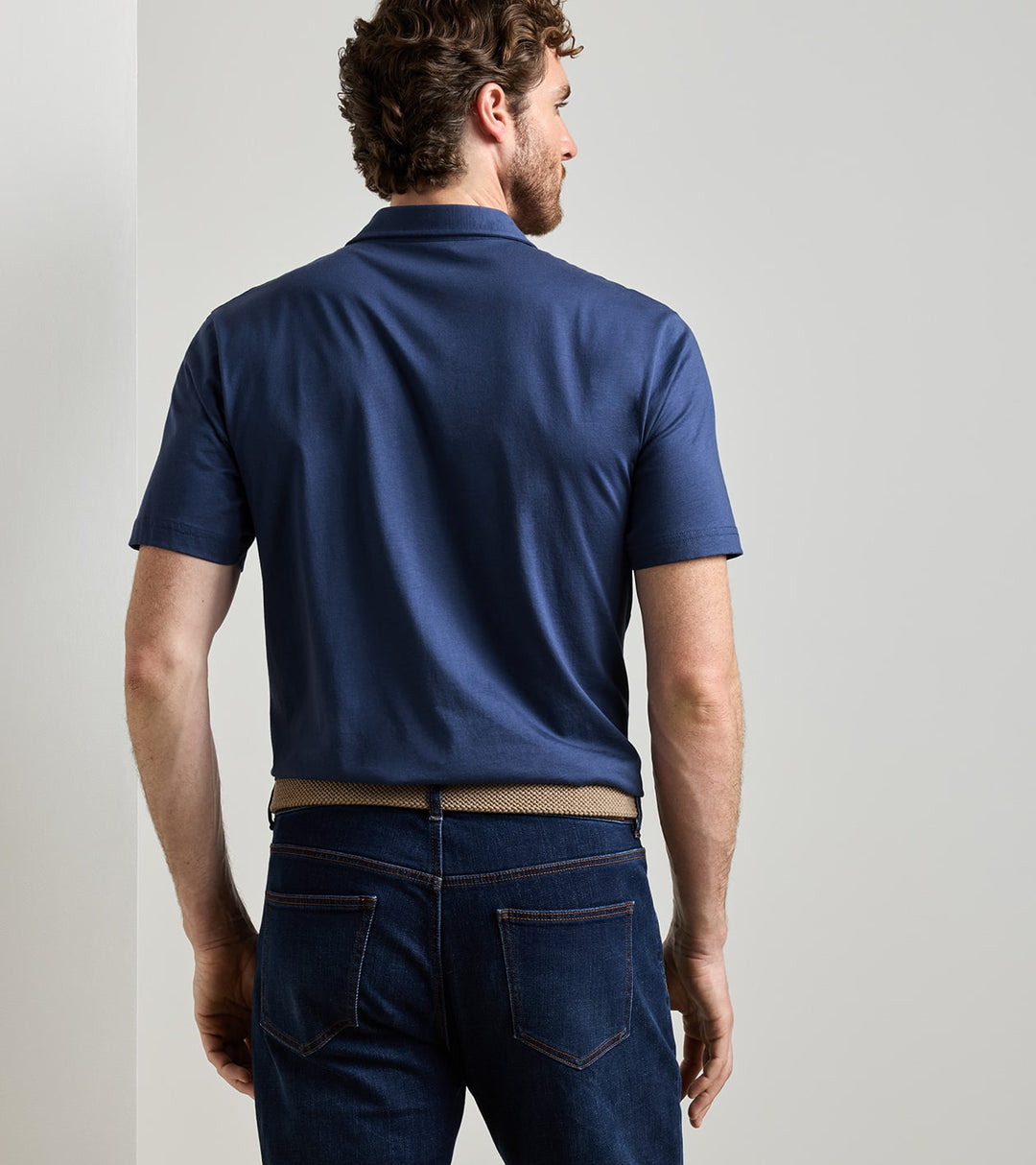Crown Flex Cotton Short-Sleeve Polo - Atlantic Navy