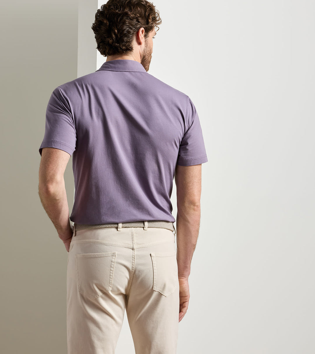 Crown Flex Cotton Short-Sleeve Polo - Purple Fig