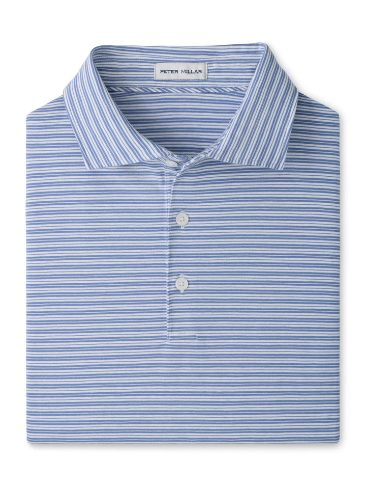 Turner Crown Flex Cotton Short-Sleeve Polo - Blue Freesia
