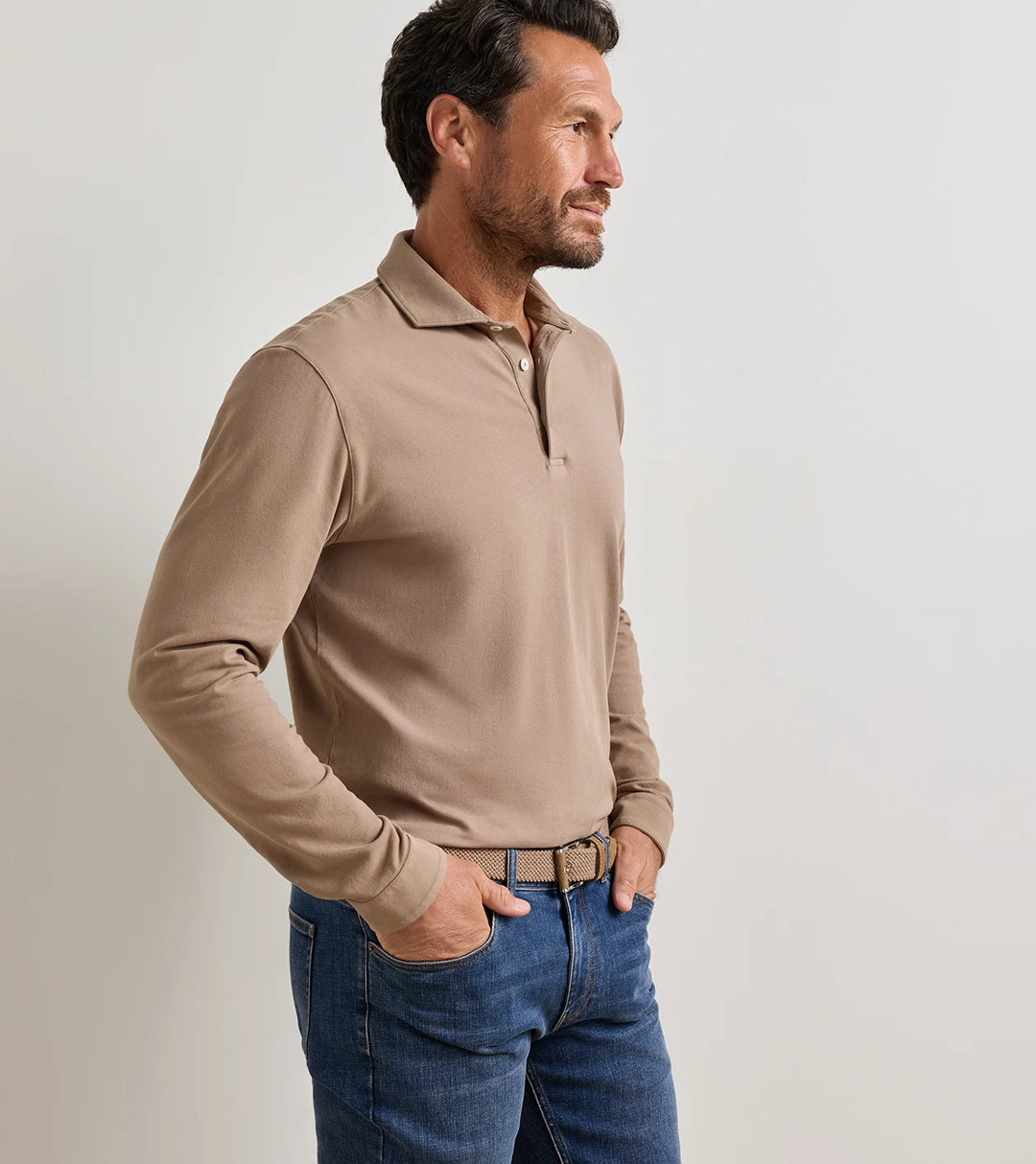 Crown Flex Cotton Long Sleeve Polo - Sawgrass