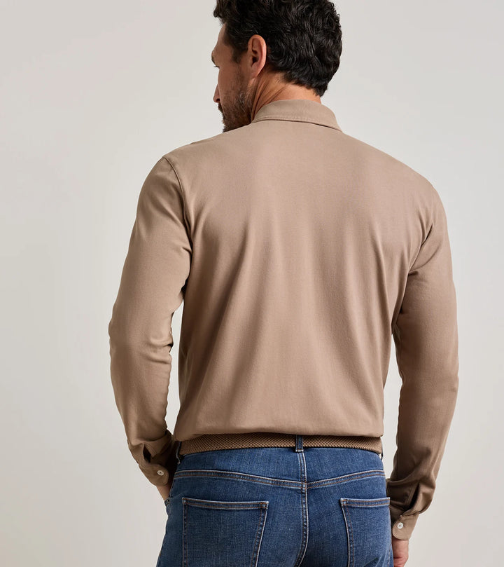 Crown Flex Cotton Long Sleeve Polo - Sawgrass