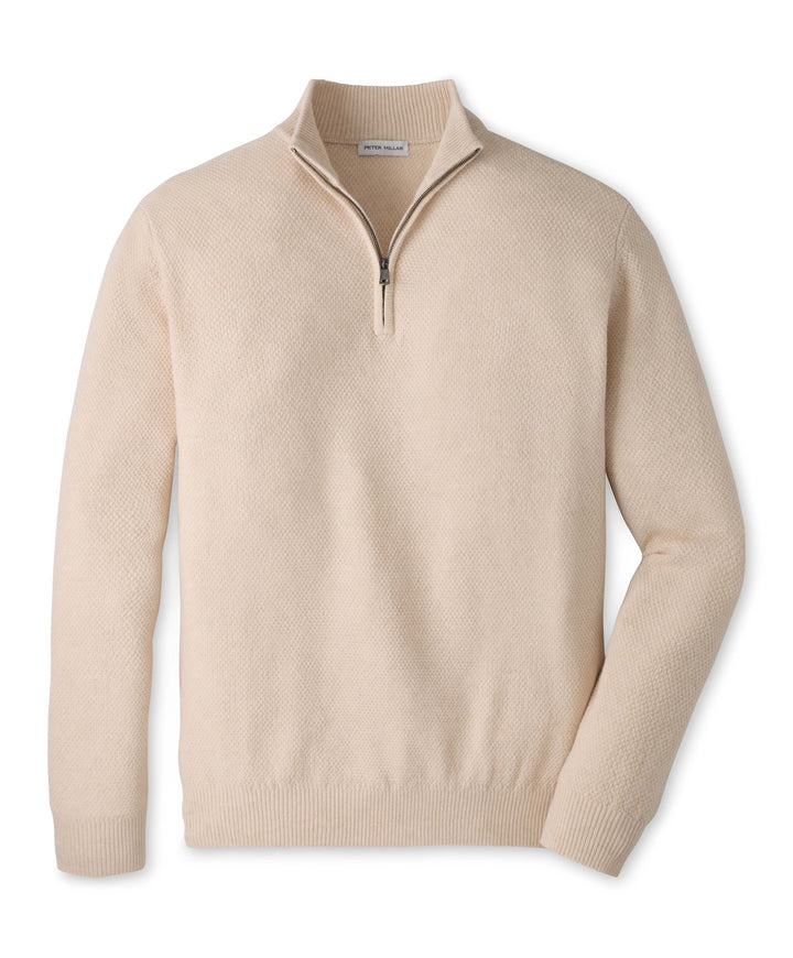 Crescent Texture Quarter Zip Sweater - Sandstone