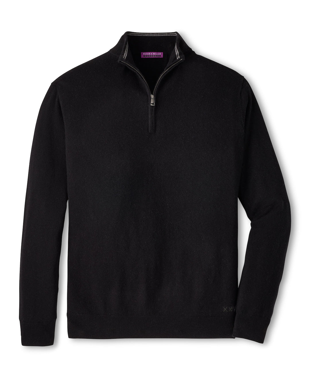 Crown Anniversary Cashmere Quarter Zip Sweater - Black