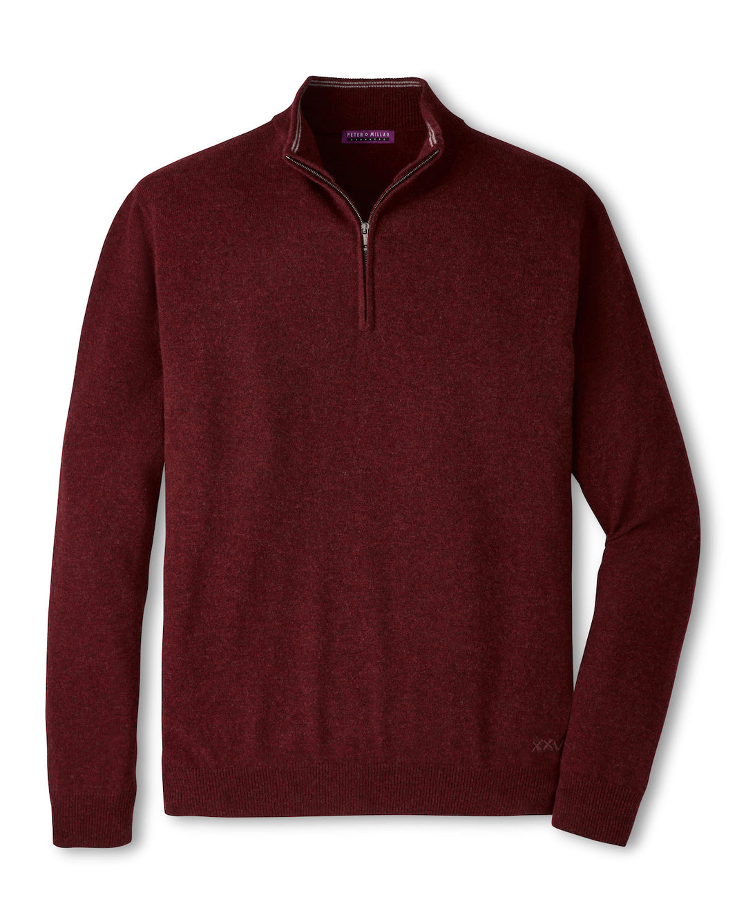 Crown Anniversary Cashmere Quarter Zip Sweater - Bordeaux