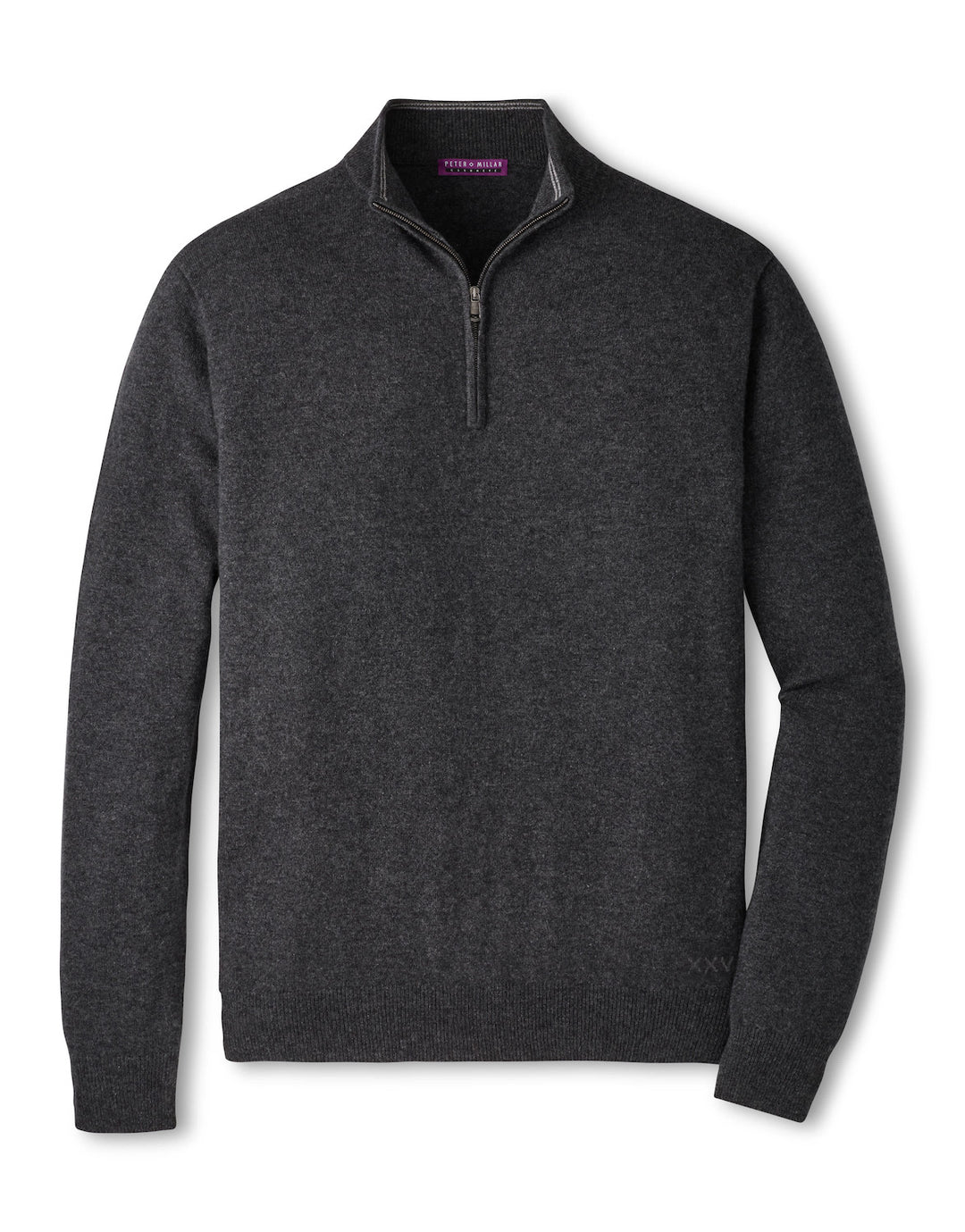 Crown Anniversary Cashmere Quarter Zip Sweater - Charcoal