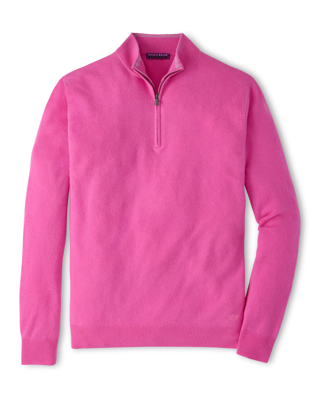 Crown Anniversary Cashmere Quarter Zip Sweater - Fuchsia