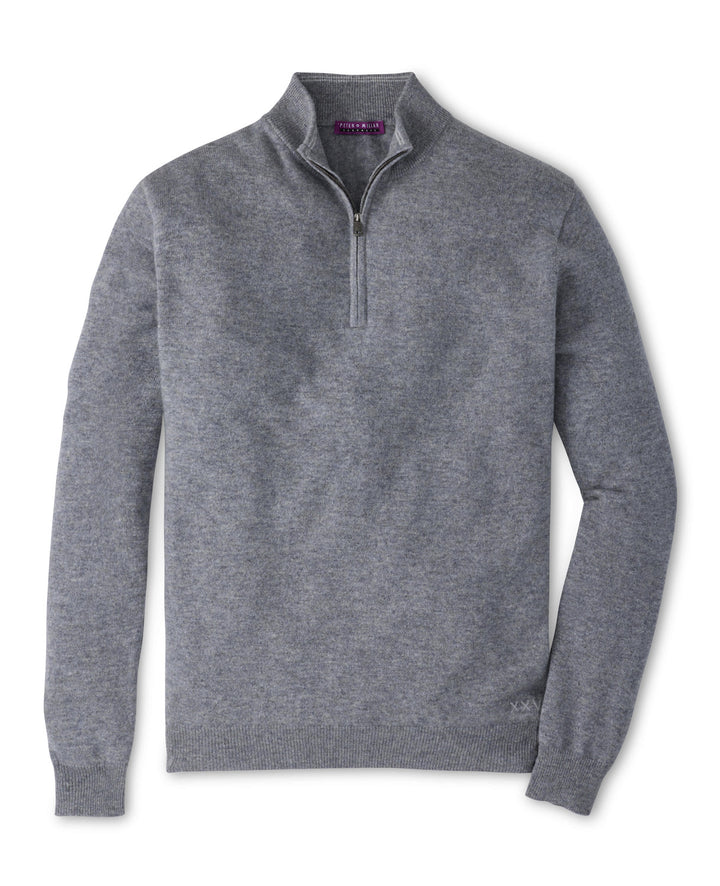 Crown Anniversary Cashmere Quarter Zip Sweater - Oslo Grey