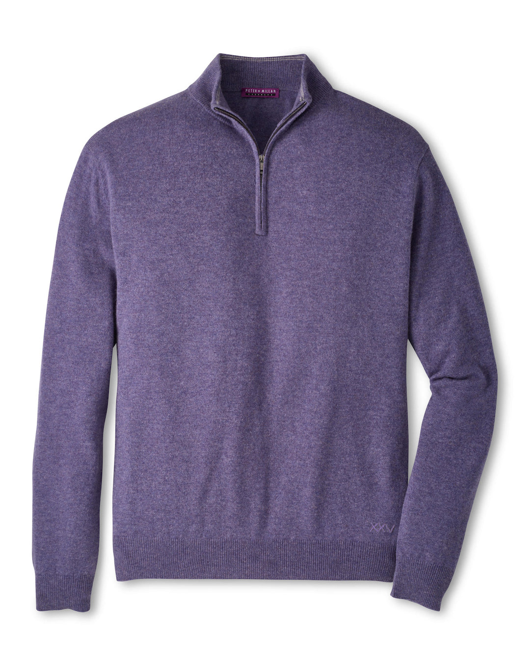 Crown Anniversary Cashmere Quarter Zip Sweater - Purple Fig