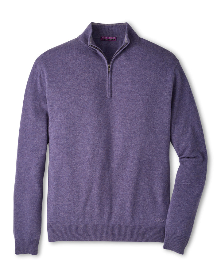 Crown Anniversary Cashmere Quarter Zip Sweater - Purple Fig