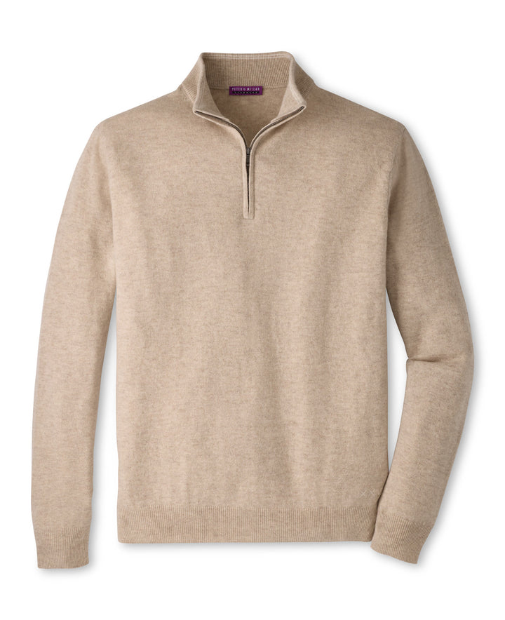 Crown Anniversary Cashmere Quarter Zip Sweater - Tumbleweed