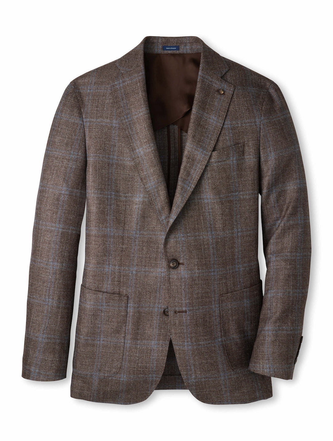 Arden Windowpane Soft Jacket - Ash Brown