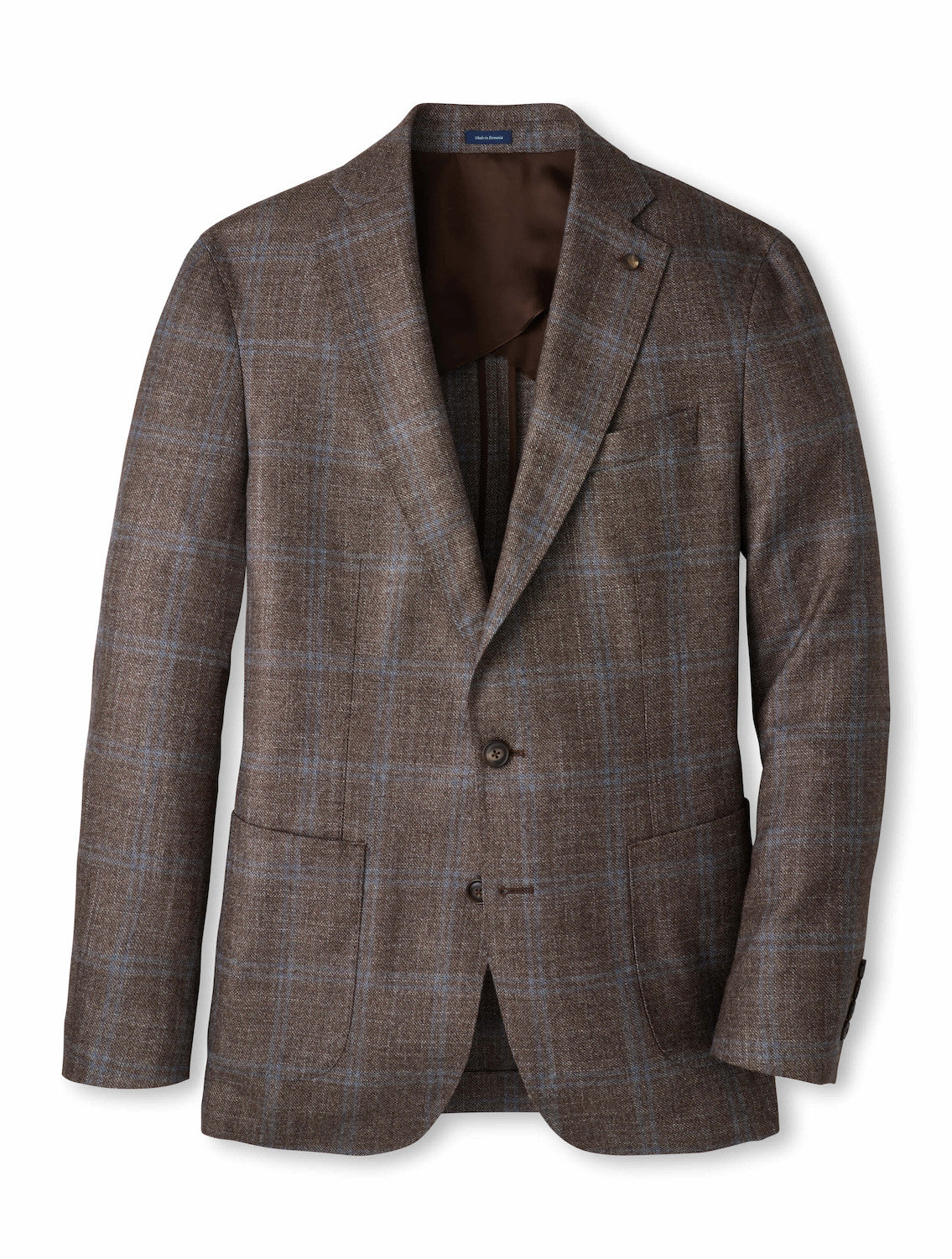 Arden Windowpane Soft Jacket - Ash Brown