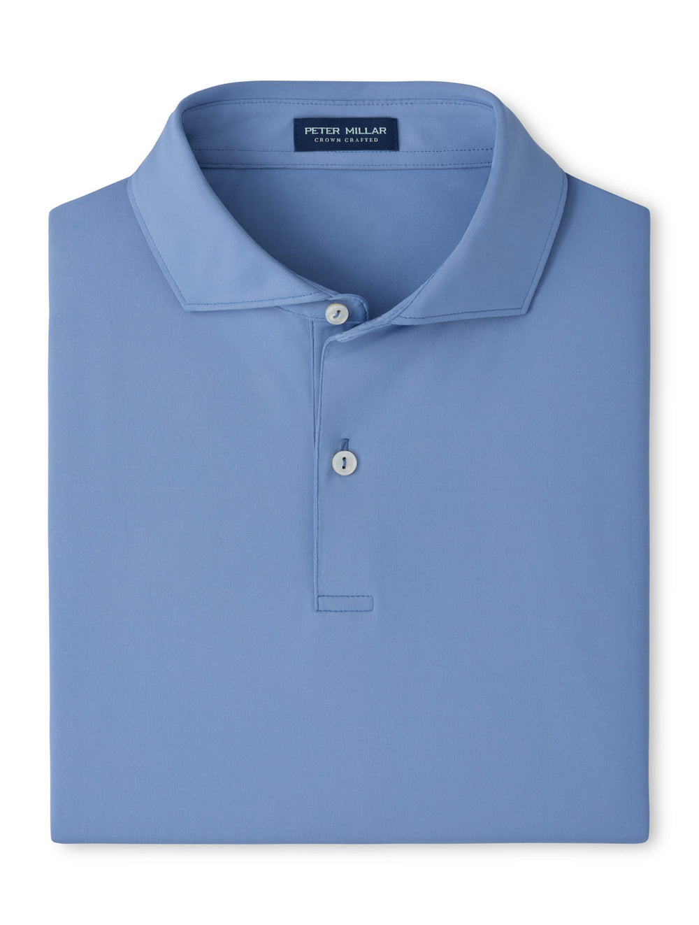 Solid Performance Jersey Polo - Edwin Spread Collar - Windy Blue