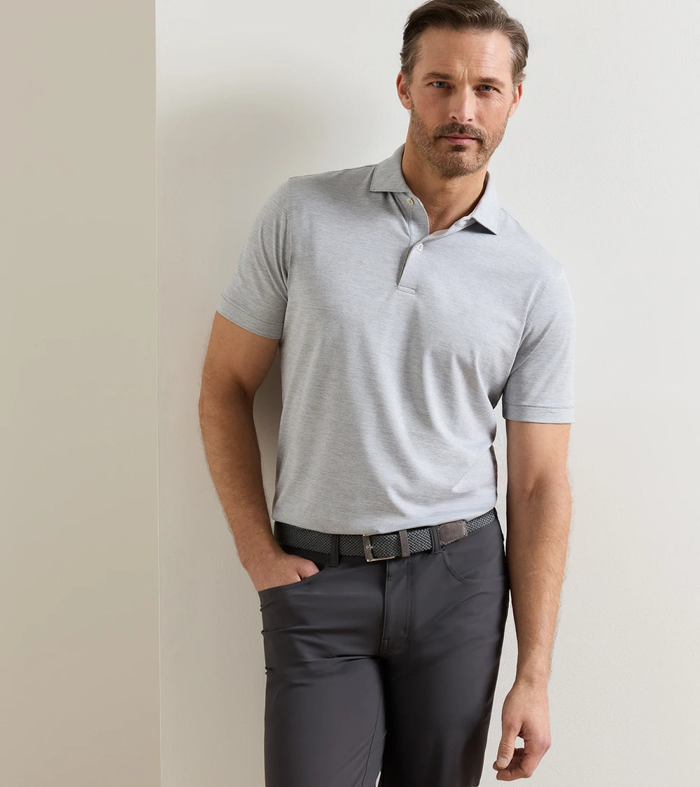 Treble Performance Jersey Polo - Edwin Spread Collar - Gale Grey
