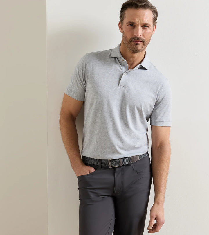 Treble Performance Jersey Polo - Edwin Spread Collar - Gale Grey