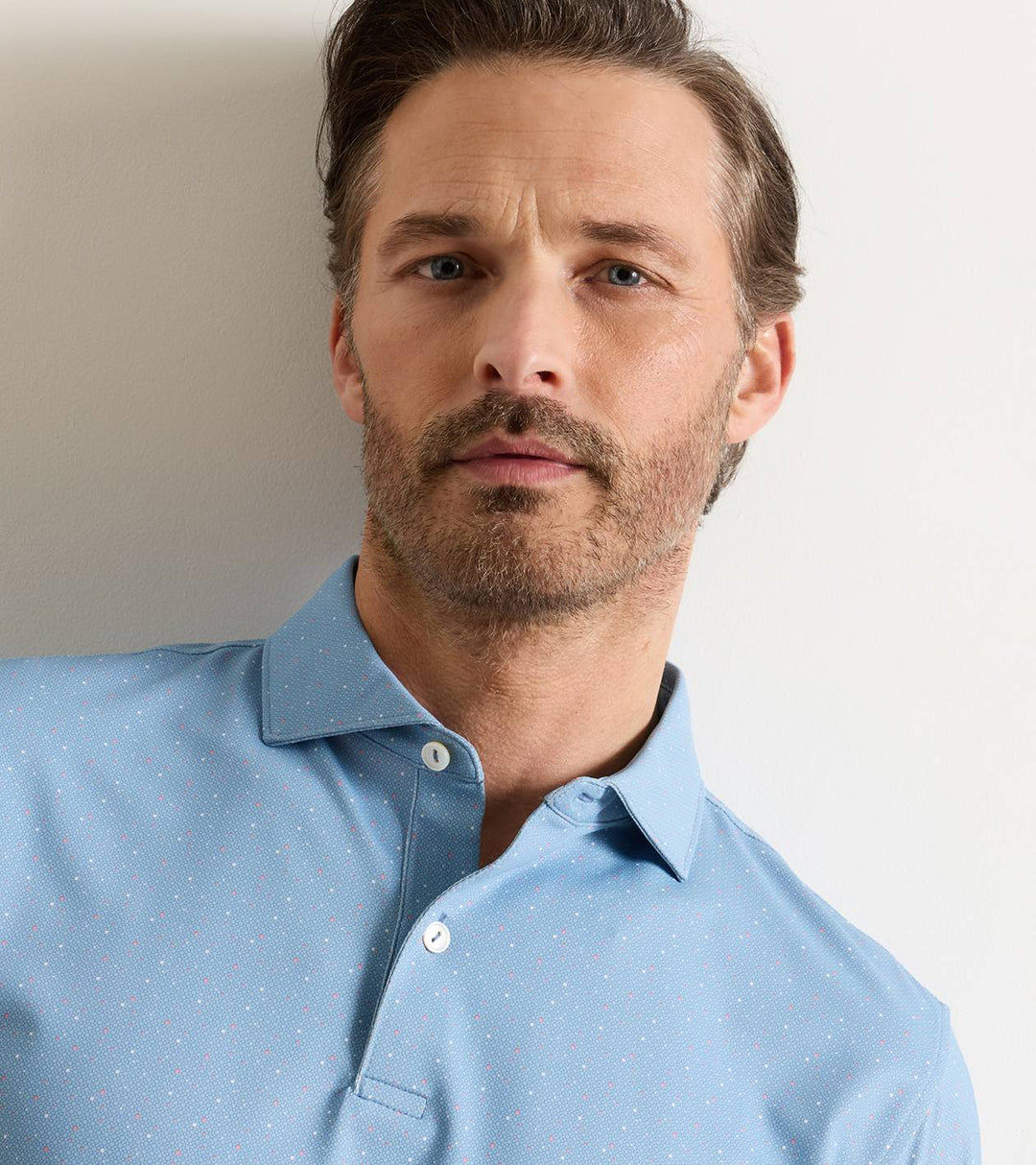 Campania Performance Jersey Polo - Edwin Spread Collar - Windy Blue