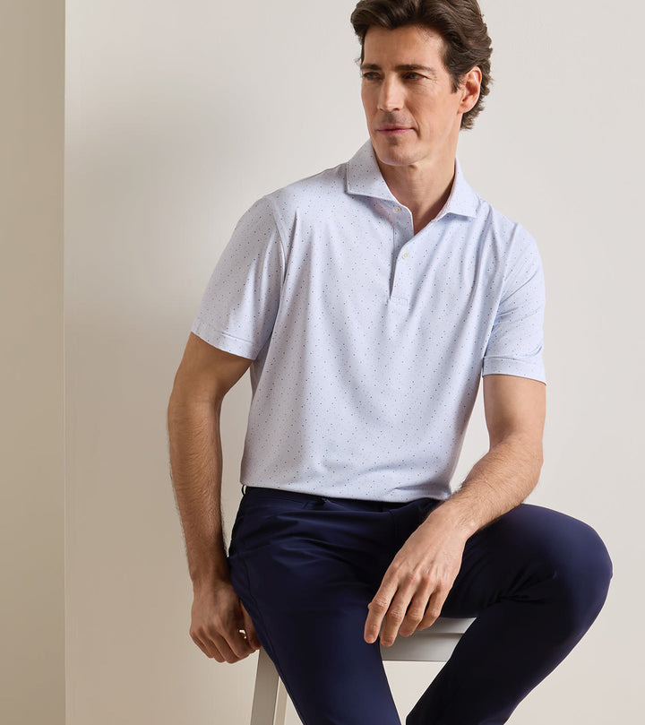 Campania Performance Jersey Polo - Edwin Spread Collar - White