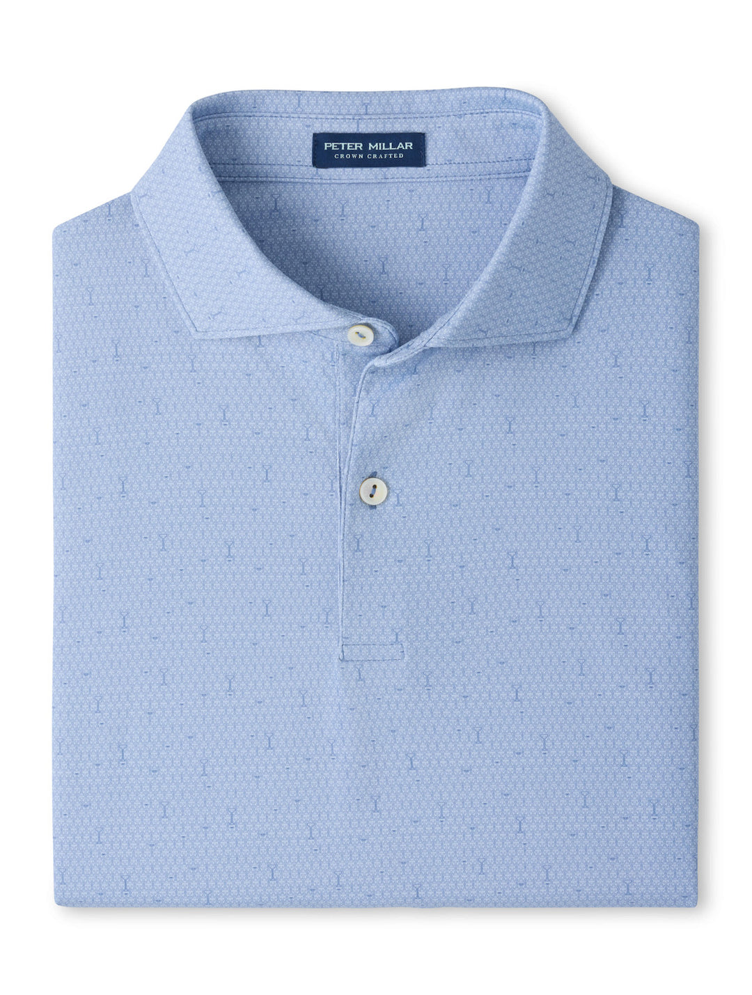 Fifty-Fifty Performance Jersey Polo - Edwin Spread Collar - Windy Blue
