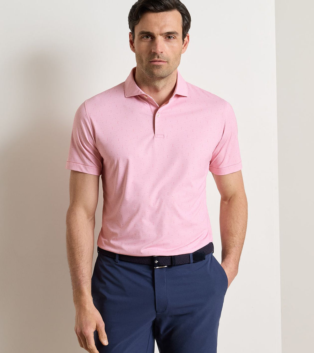 Fifty-Fifty Performance Jersey Polo - Edwin Spread Collar - Melrose Pink