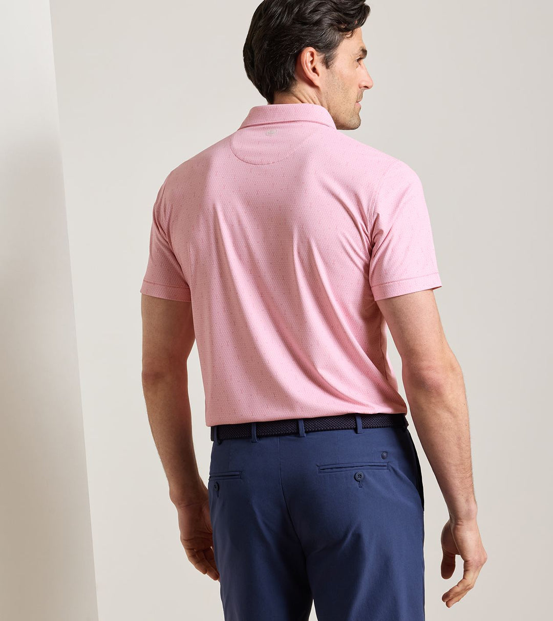 Fifty-Fifty Performance Jersey Polo - Edwin Spread Collar - Melrose Pink