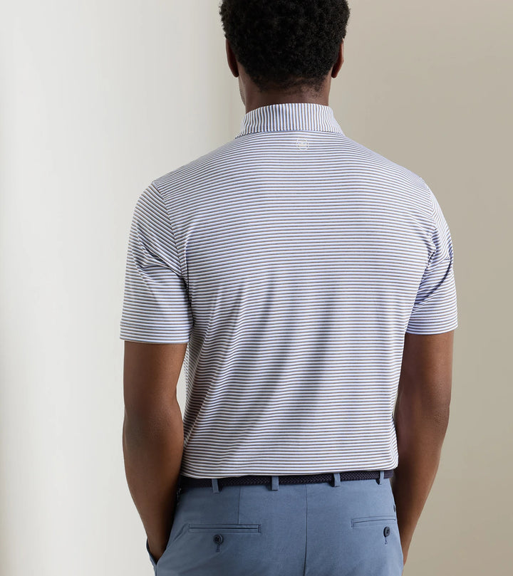 Rondo Performance Jersey Polo - Kelly Hard Collar - White / Light Mocha