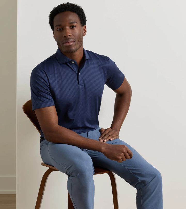 Empire Performance Jersey Polo - Edwin Spread Collar - Navy