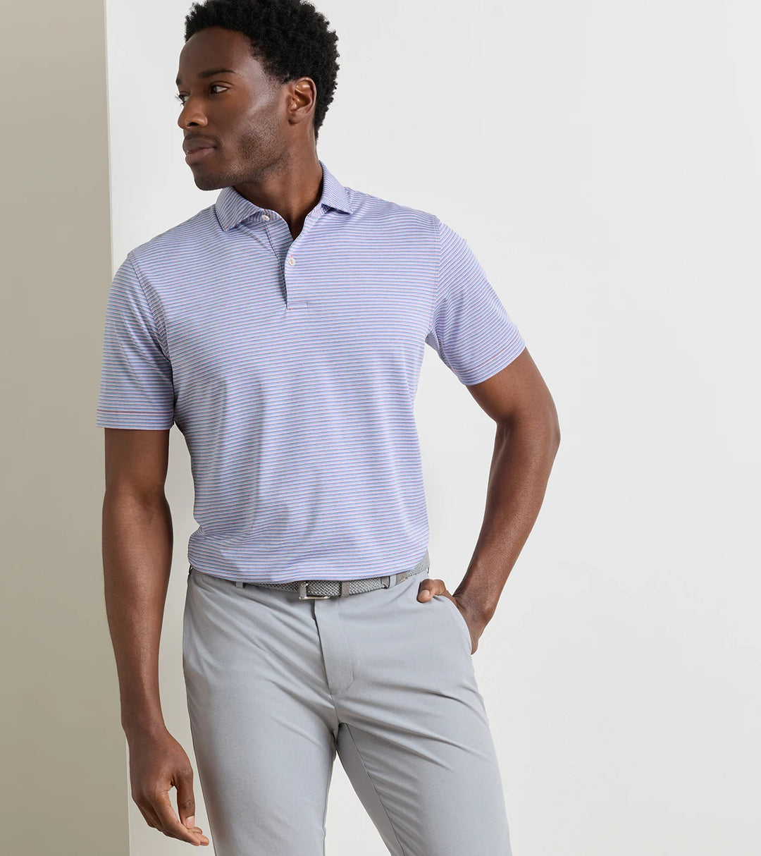 Timbre Performance Jersey Polo - Edwin Spread Collar - Melrose Pink