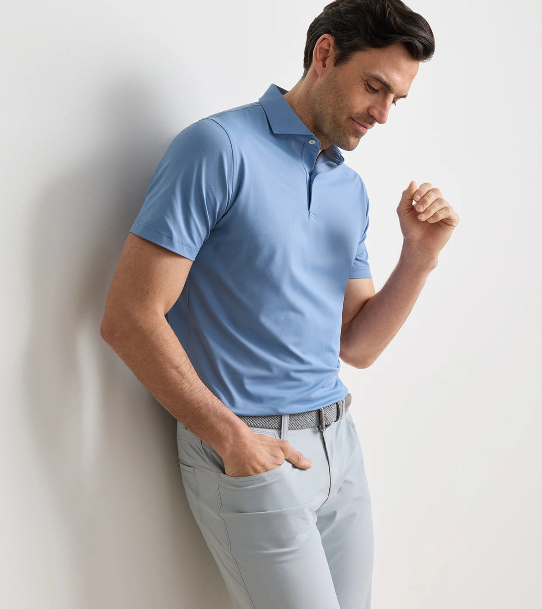 Soul Performance Mesh Polo - Edwin Spread Collar - Windy Blue