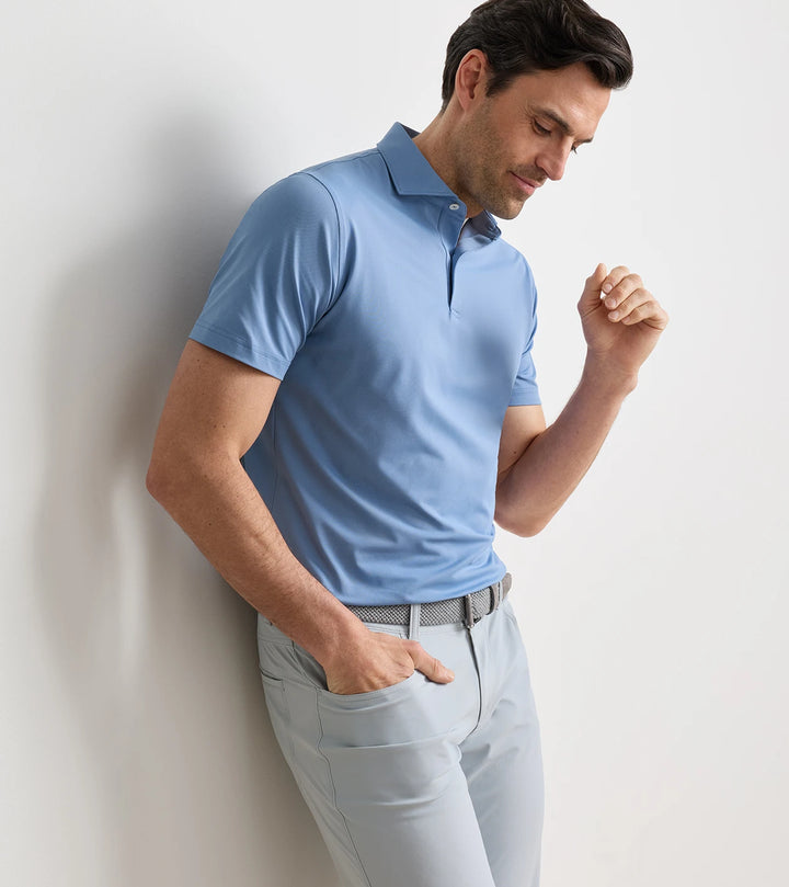 Soul Performance Mesh Polo - Edwin Spread Collar - Windy Blue