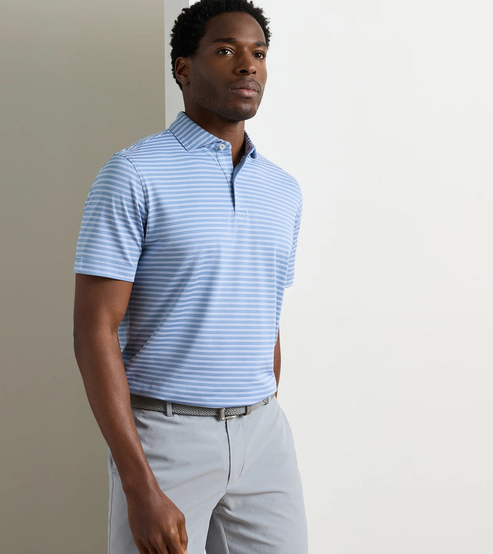 Beam Performance Mesh Polo - Edwin Spread Collar - Windy Blue