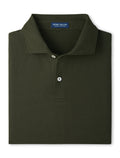 Albatross Cotton-Blend Piqué Polo - Edwin Spread Collar - Dark Olive