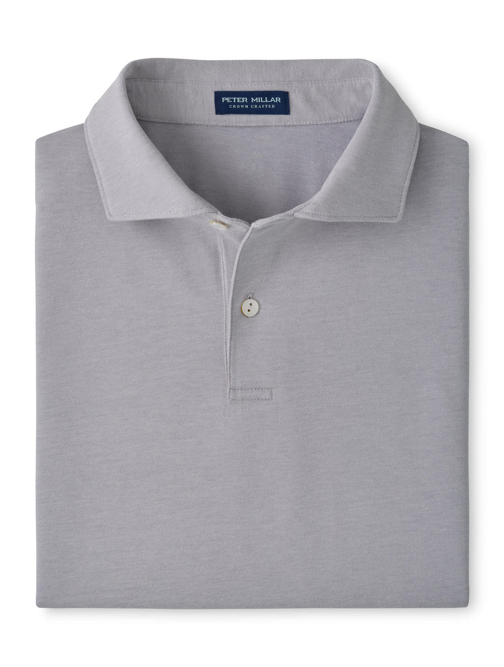 Albatross Cotton-Blend Piqué Polo - Edwin Spread Collar - Gale Grey