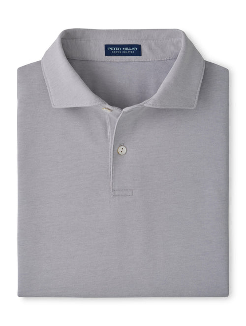 Albatross Cotton-Blend Piqué Polo - Edwin Spread Collar - Gale Grey