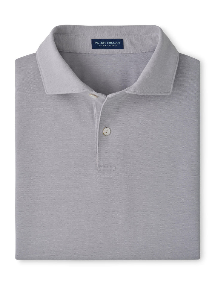 Albatross Cotton-Blend Piqué Polo - Edwin Spread Collar - Gale Grey