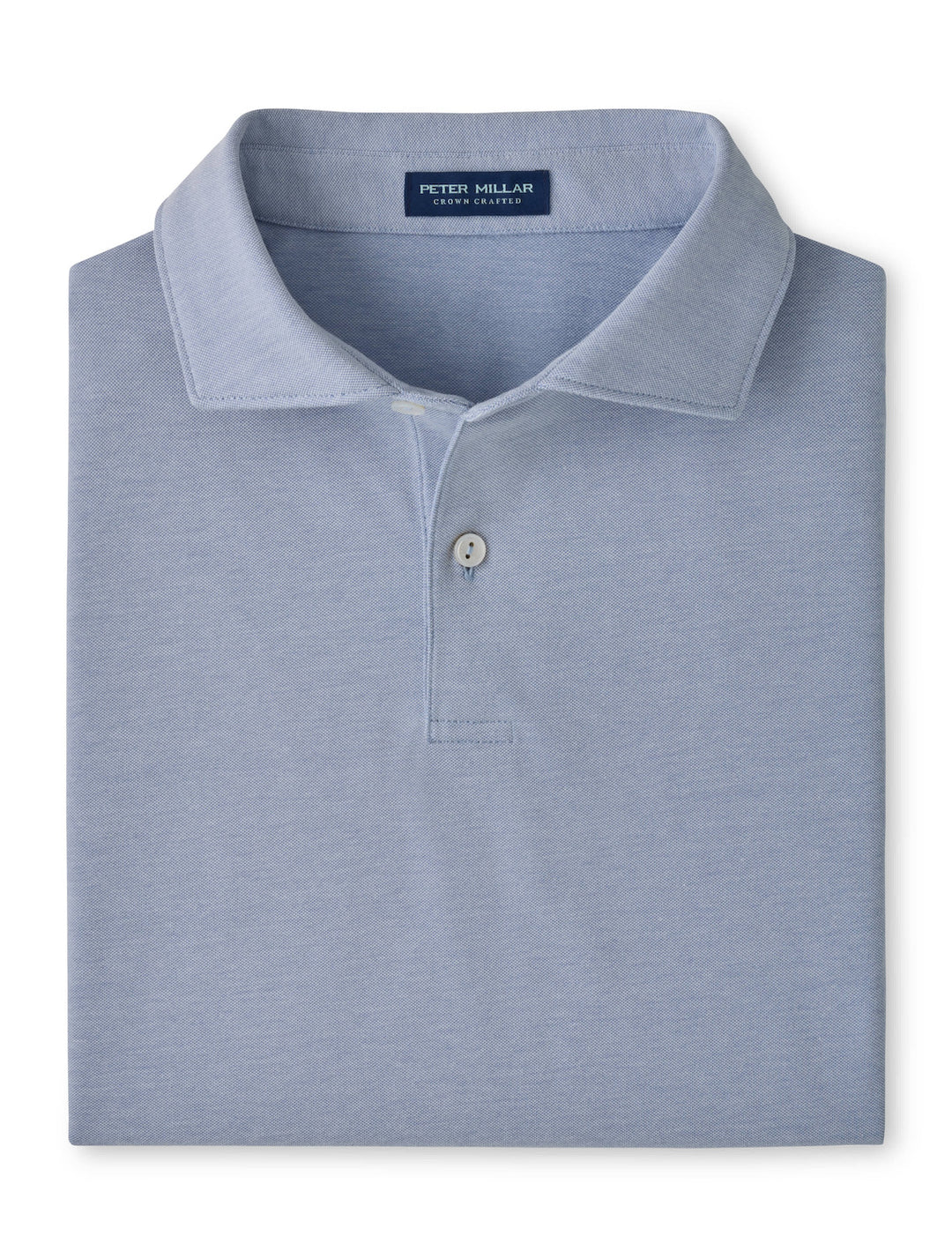 Albatross Cotton-Blend Piqué Polo - Edwin Spread Collar - Windy Blue