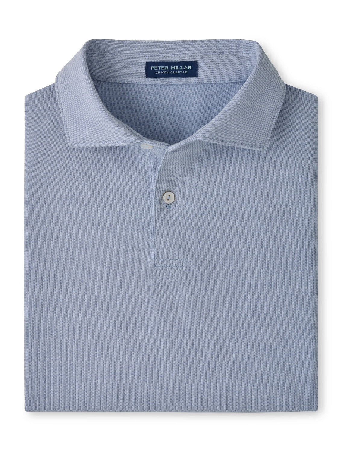 Albatross Cotton-Blend Piqué Polo - Edwin Spread Collar - Windy Blue
