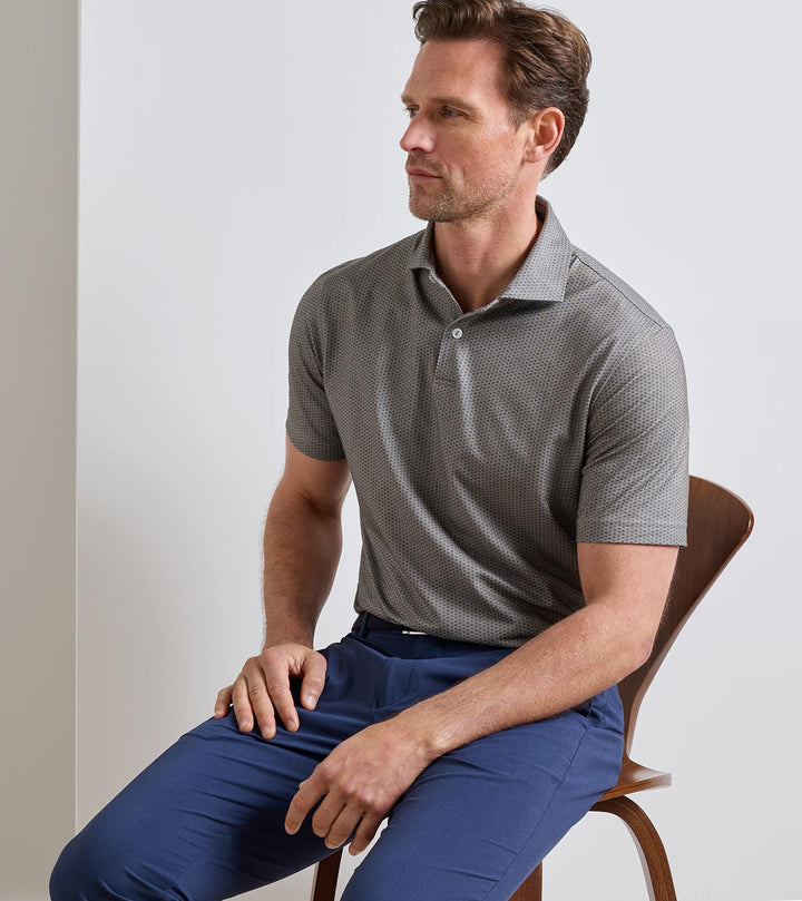 Albatross Diamond Cotton-Blend Piqué Polo - Edwin Spread Collar - Dark Olive