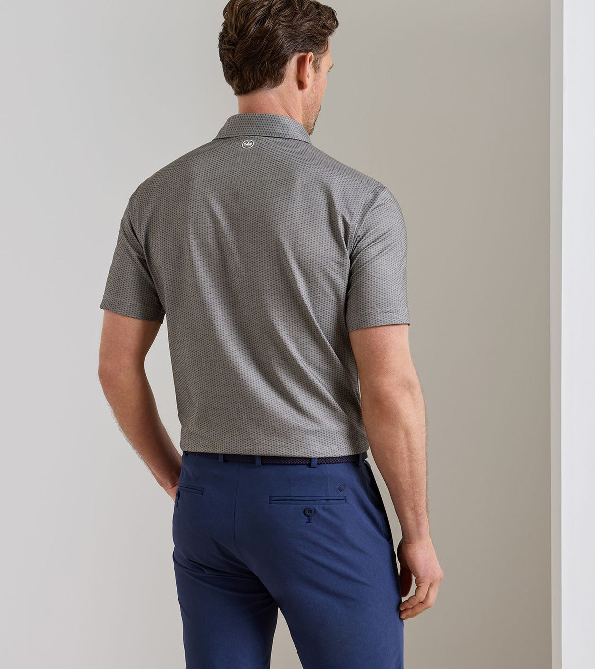 Albatross Diamond Cotton-Blend Piqué Polo - Edwin Spread Collar - Dark Olive