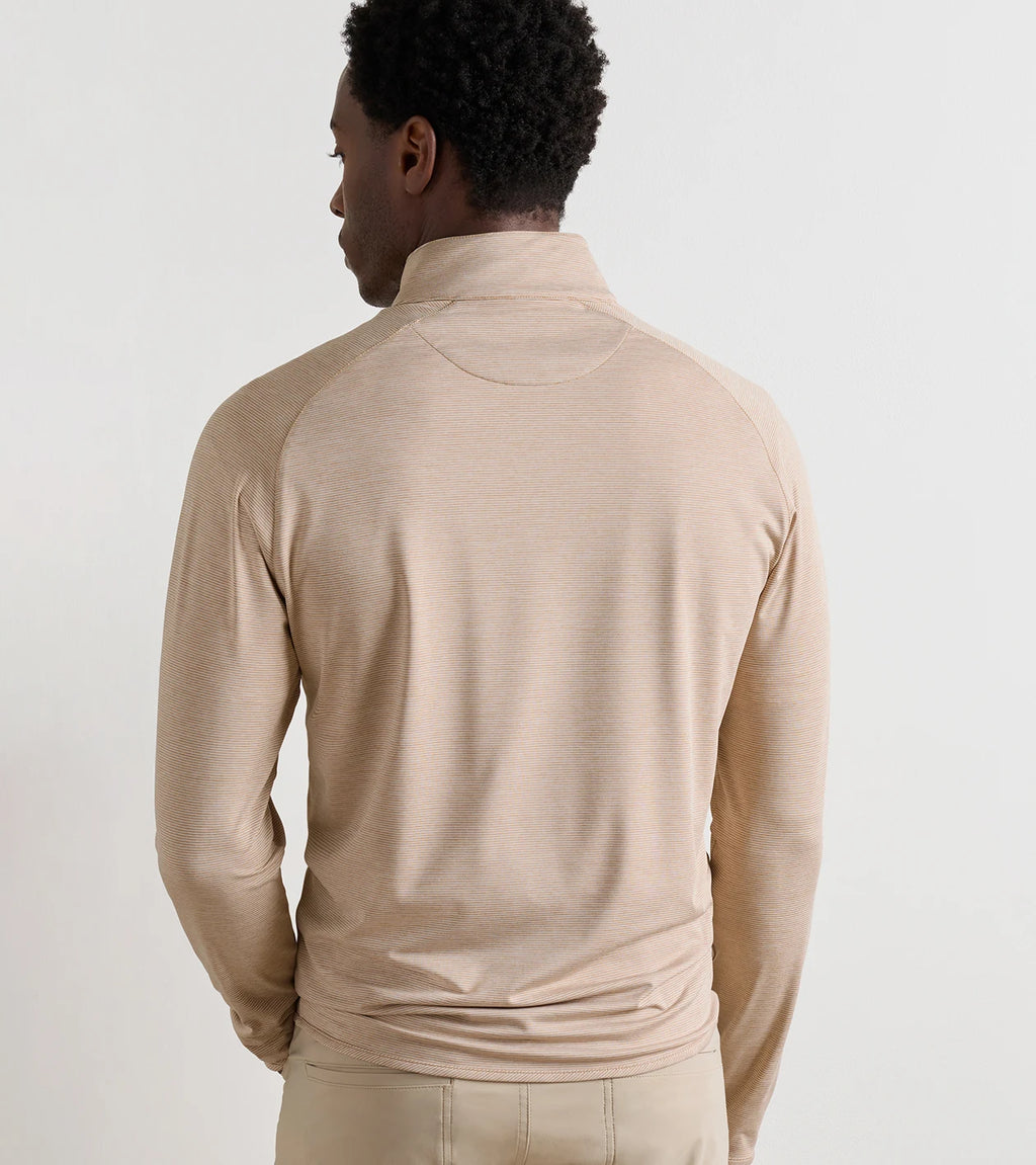 Stealth Stripe Performance Quarter-Zip - Light Nutmeg