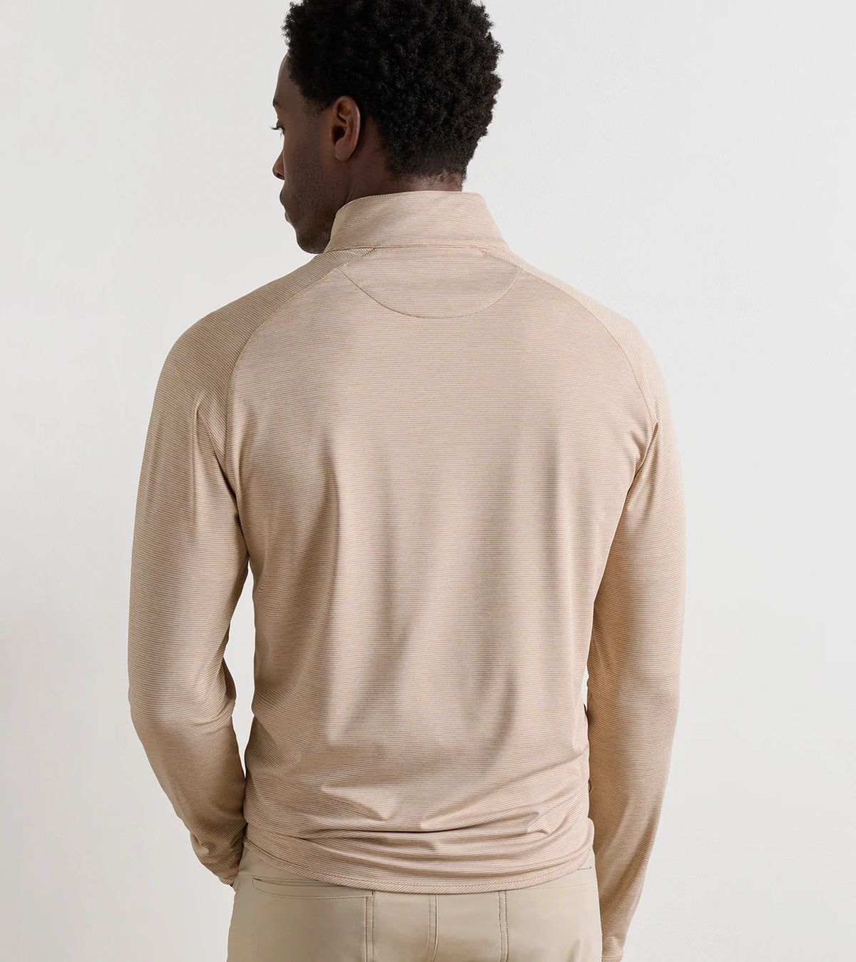 Stealth Stripe Performance Quarter-Zip - Light Nutmeg