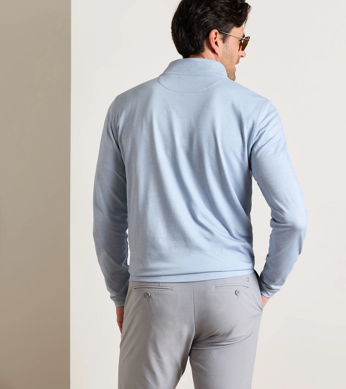 Albatross Cotton-Blend Piqué Quarter-Zip - Windy Blue