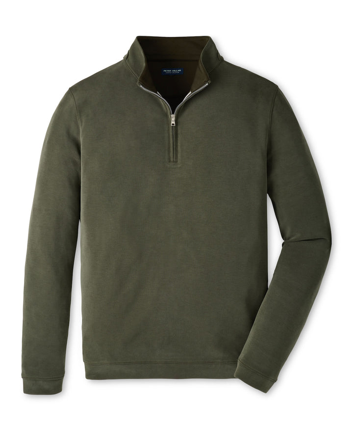 Soft Suede Performance Quarter-Zip - Dark Olive